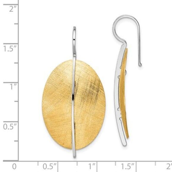 Leslie's Sterling Silver Radiant Essence Gold-tone Dangle Earrings - Picture 1 of 4
